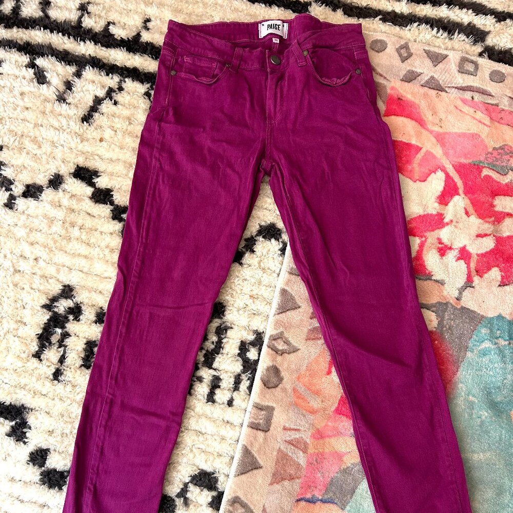 Paige skinny jeans, sz 28, violet, fuchsia